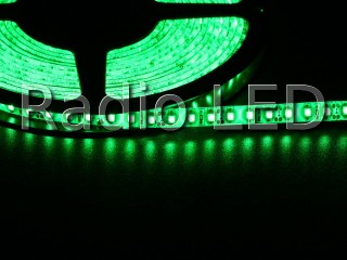 Светодиодная лента 3528 120 LED зеленая 4.0-4.5 Lm/LED влагозащищена IP65