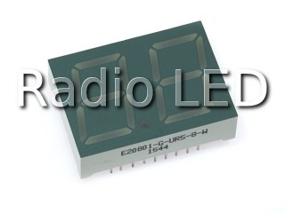 Светодиодный индикатор 2 разряда ярко-красный 0.8 дюйма E20801-G-UR5-8-W