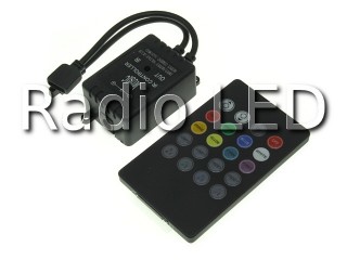 Контроллер музыкальный для RGB ленты IRS20K с пультом IR