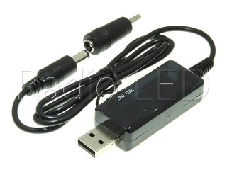 Преобразователь DC-DC повышающий вход USB-5V, выход джек на шнуре 9V или 12V KWS-912V
