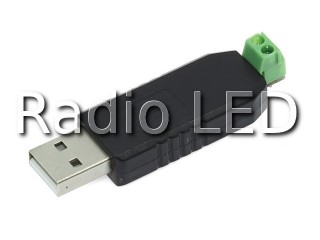 Преобразователь USB в RS485, разъем USB и клеммник, модуль в корпусе