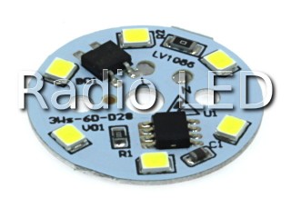 Модуль светодиодный AC220V 2835  3W Ф28мм 6LED2835 теплый свет