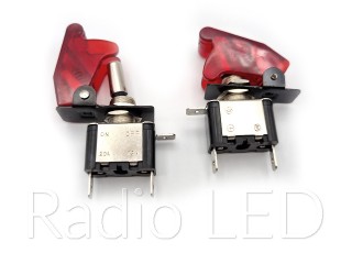 Тумблер 2 положения 1 полюс (ON-OFF) ASW-07D c красной крышкой и LED подсветкой