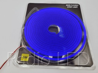 Светодиодный гибкий неон PVC LED2835 12V 6x12x25mm синий IP65, набор 5 метров