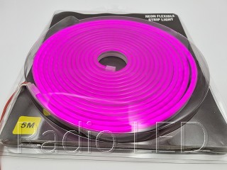 Светодиодный гибкий неон PVC LED2835 12V 6x12x25mm фиолетовый IP65, набор 5 метров