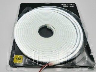Светодиодный гибкий неон PVC LED2835 12V 6x12x25mm белый (холодный) IP65, набор 5 метров