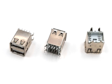 Роз'єм USB гніздо подвійне USBA-2GV(плоский), вертикальний, dip на плату