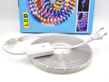 Світлодіодна стрічка 220V 2835 48LED RGB IP67 набір 10м з контролером