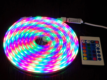 Світлодіодний неон 12V 2835 54LED RGB IP65 5 метрів, ІЧ-контролер, БП на 220V, ІЧ пульт