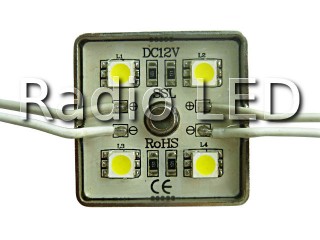 Світлодіодний модуль рекламний біле світло MR4S5050W 4 світлодіоди SMD5050 IP66