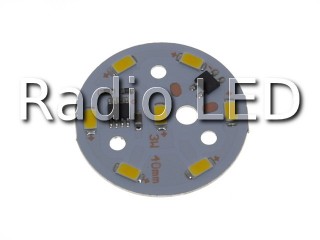 Модуль светодиодный AC220V 5730  3W Ф40мм 7LED5730 теплый свет