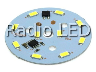 Модуль світлодіодний AC220V 5730 5W Ф50мм 10LED5730 холодне світло