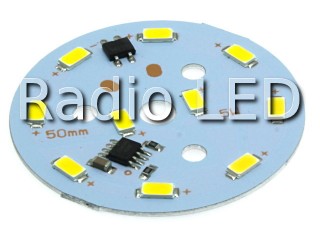 Модуль светодиодный AC220V 5730  5W Ф50мм 10LED5730 теплый свет