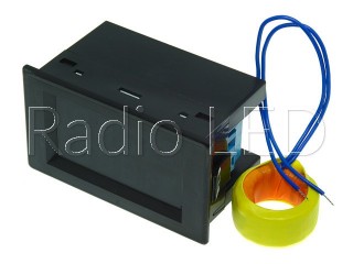Амперметр-вольтметр цифровой AC200-450V/ 100A сине-желтого свечения D85-2042A, корпус черный