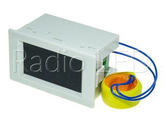 Амперметр-вольтметр цифровой AC80-500V/ 100A сине-желтого свечения D85-2042A, корпус белый