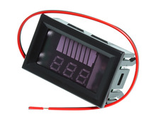 Індикатор заряду акумулятора з LED-індикатором та вольтметром 12-72V синій