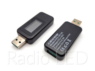 USB тестер с ЖКИ индикатором KWS-MX18, черный корпус