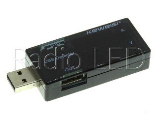 USB тестер с LED индикатором сдвоенный  KWS-10VA