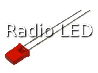 Светодиод прямоугольный 2х5х7мм красный диффузный