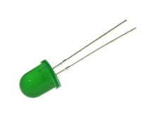 Светодиод  8мм зеленый диффузный (pin L=27mm)
