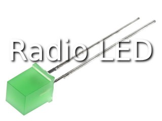 Светодиод квадратный зеленый 5Х5мм 7мКд YC553-GD