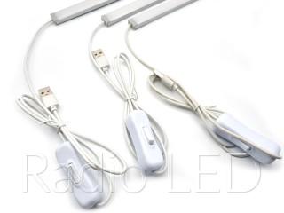 Накладний світильник 5VDC 120LED/m 0.33m білий холодний + шнур USB з вимикачем CW120-0.33US