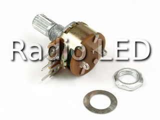 Резистор змінний WH160AK-2B 100кОм 3pin+вимикач шток L=20mm