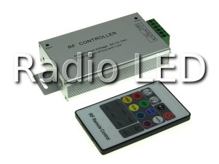 Контролер для RGB стрічки у металевому корпусі з пультом(20 кнопок) RF