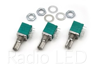 Резистор переменный RK097GS B  10кОм 6 pin + выключатель, шток L=15mm