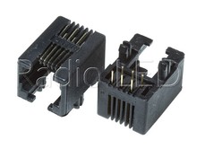 Роз'єм гніздо 6P6C-TJ4 (RJ12) пластик, кутовий