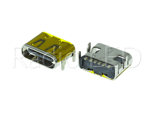 Разъем USB-Type-C гнездо 6pin, smd на плату RAT-L6.8YS