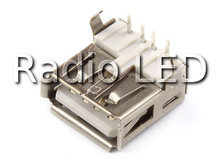 Роз'єм USB гніздо USBA(плоский), DIP на плату AF90