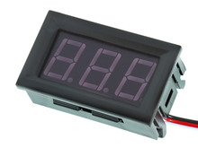 Вольтметр цифровой DC 0-100V с LED-индикатором 0.56 дюйма зеленый, корпус черный
