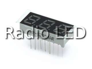 Светодиодный индикатор 3 разряда красный 0.28 дюйма XR-S2831AR