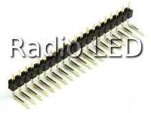 Роз'єм штирьовий крок 2.54мм 1-ряд кут рівний 20pin "тато"