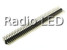 Роз'єм штирьовий крок 2.54мм 2-ряди кутовий 2х40pin "тато"