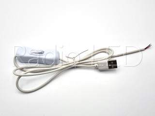 Кабель вхід USB2.0 type A - вихід 2 pin червоний+чорний з вимикачем-клавішею довжина 0.95м білий