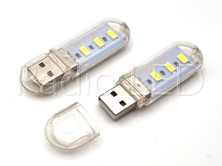 USB фонарик, светильник, лампа  3LED 2835 холодный белый свет
