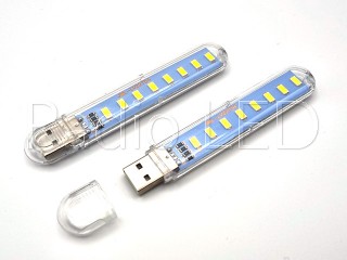 USB фонарик, светильник, лампа  8LED 2835 холодный белый свет